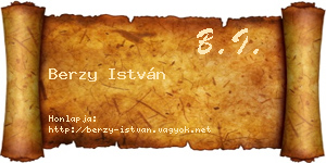 Berzy István névjegykártya