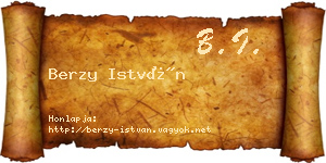Berzy István névjegykártya