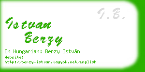 istvan berzy business card